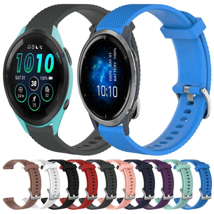 For Garmin Forerunner 255 22mm Diamond Textured Silicone Watch Band(Sky Blue)