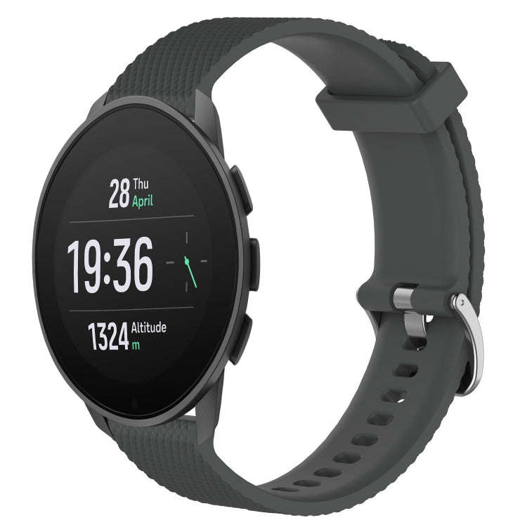 For Suunto 9 Peak Pro 22mm Diamond Textured Silicone Watch Band(Dark Grey)