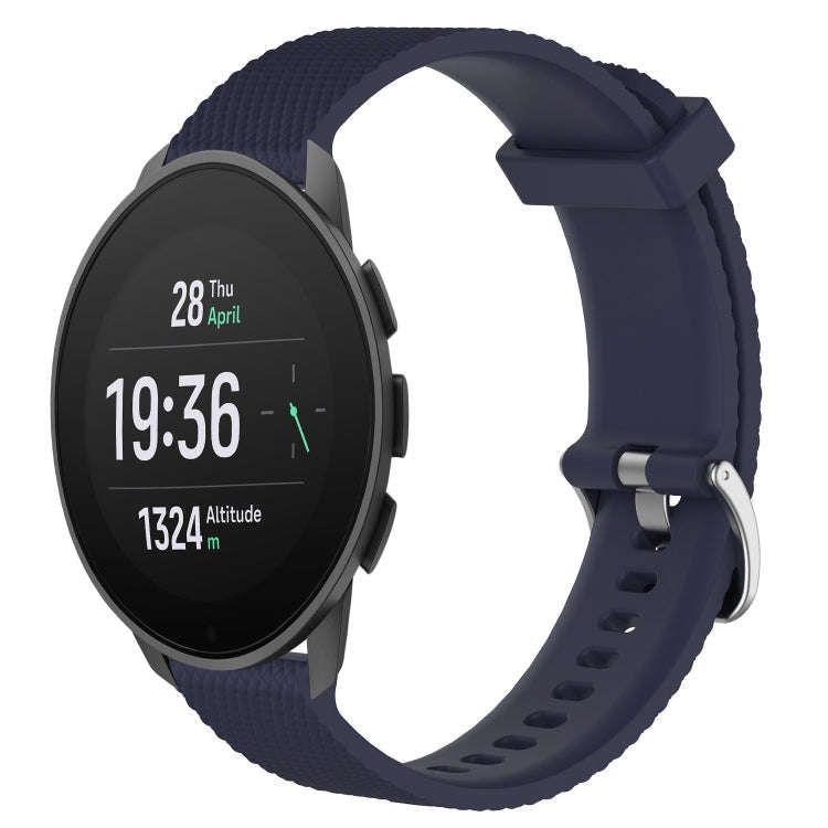 For Suunto 9 Peak Pro 22mm Diamond Textured Silicone Watch Band(Midnight Blue)