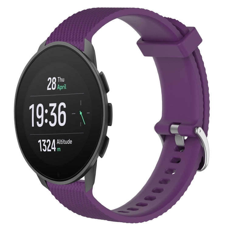 For Suunto 9 Peak Pro 22mm Diamond Textured Silicone Watch Band(Purple)