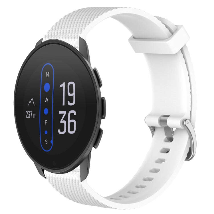 For  Suunto 9 Peak 22mm Diamond Textured Silicone Watch Band(White)