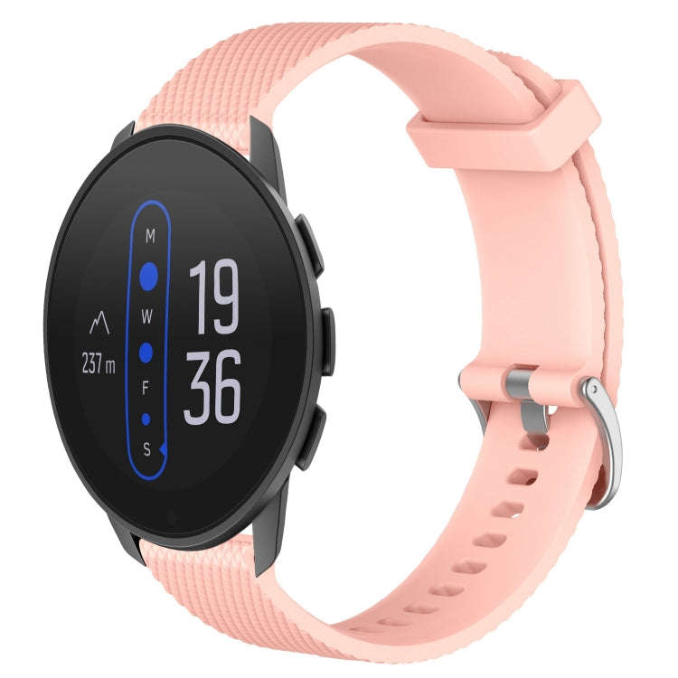 For  Suunto 9 Peak 22mm Diamond Textured Silicone Watch Band(Pink)