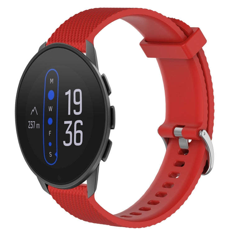 For  Suunto 9 Peak 22mm Diamond Textured Silicone Watch Band(Red)
