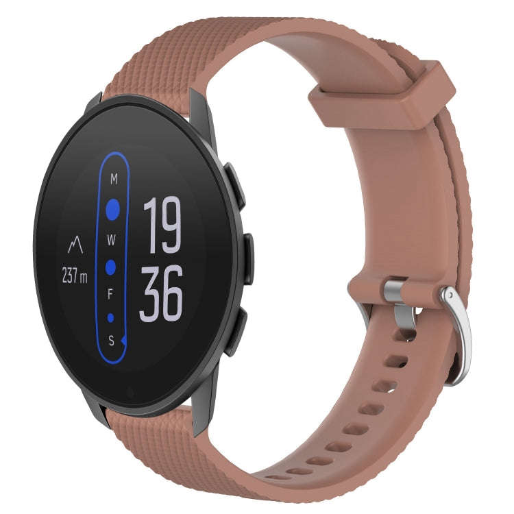 For  Suunto 9 Peak 22mm Diamond Textured Silicone Watch Band(Brown)