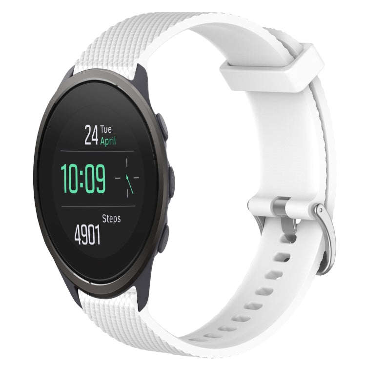 For Suunto 5 Peak 22mm Diamond Textured Silicone Watch Band(White)
