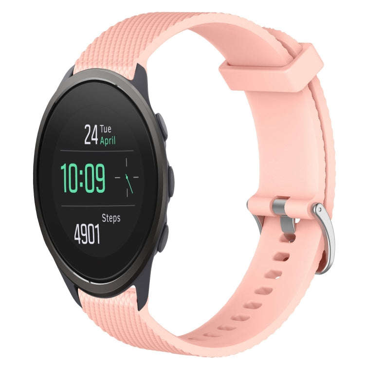 For Suunto 5 Peak 22mm Diamond Textured Silicone Watch Band(Pink)