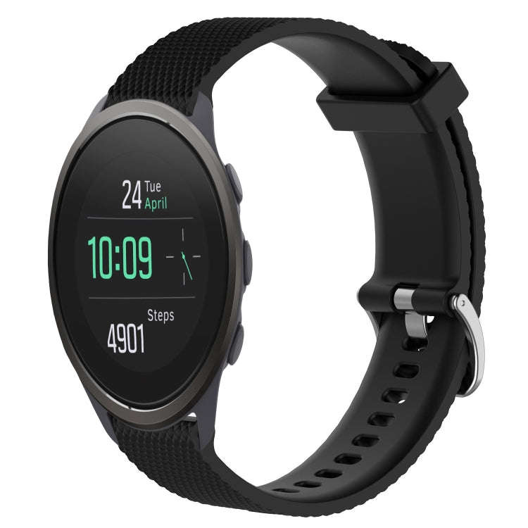 For Suunto 5 Peak 22mm Diamond Textured Silicone Watch Band(Black)
