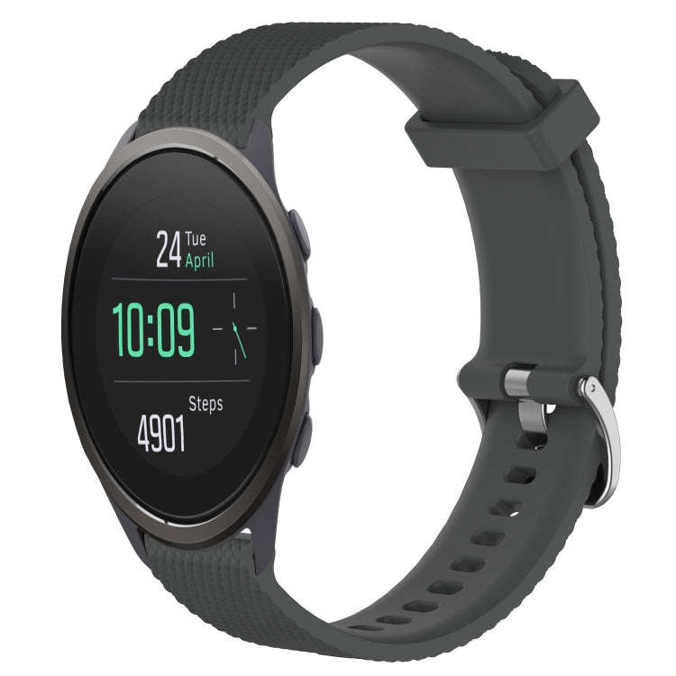 For Suunto 5 Peak 22mm Diamond Textured Silicone Watch Band(Dark Grey)