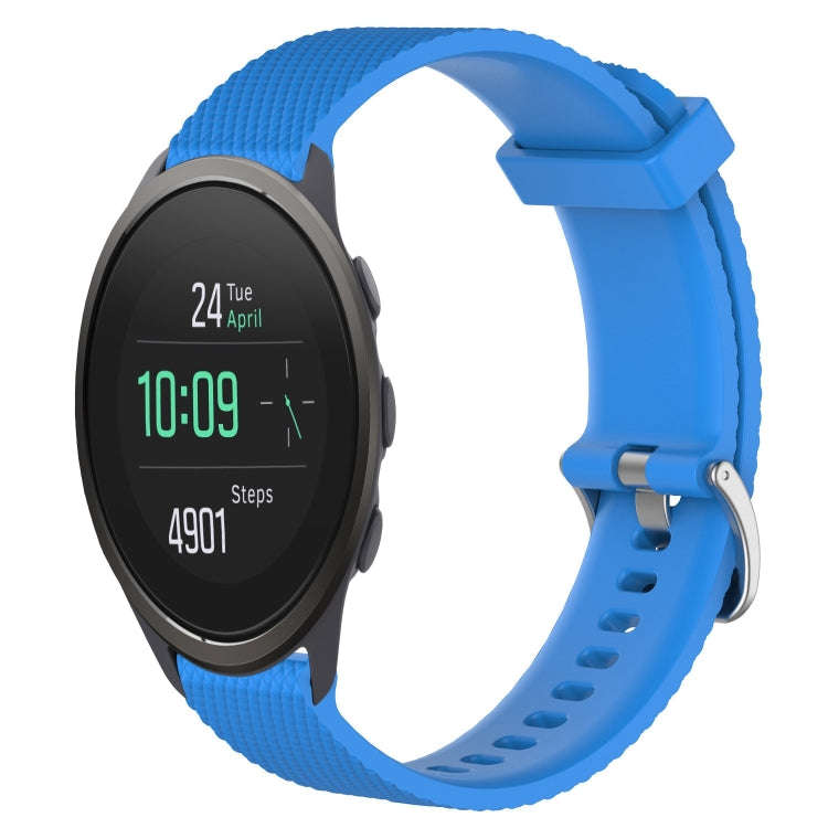 For Suunto 5 Peak 22mm Diamond Textured Silicone Watch Band(Sky Blue)