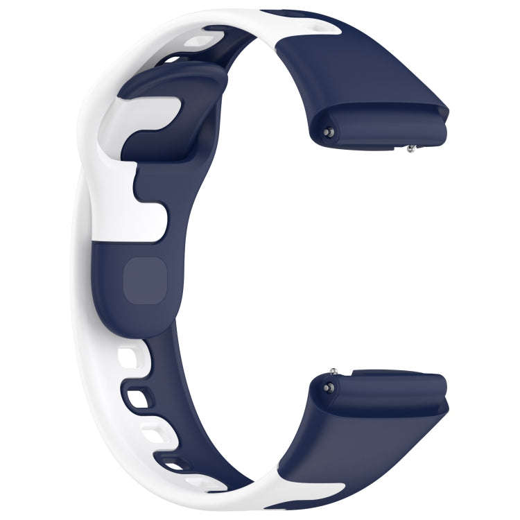 For Redmi Watch 3 Active Stitching Two Color Silicone Watch Band(Blue White)