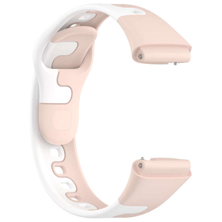For Redmi Watch 3 Active Stitching Two Color Silicone Watch Band(Pink White)