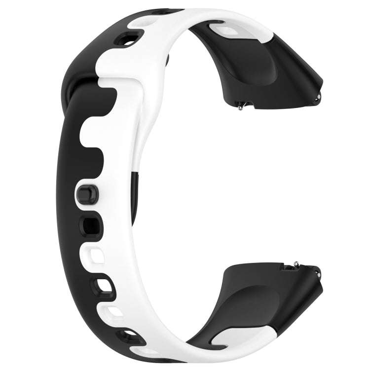 For Redmi Watch 3 Active Stitching Two Color Silicone Watch Band(Black White)