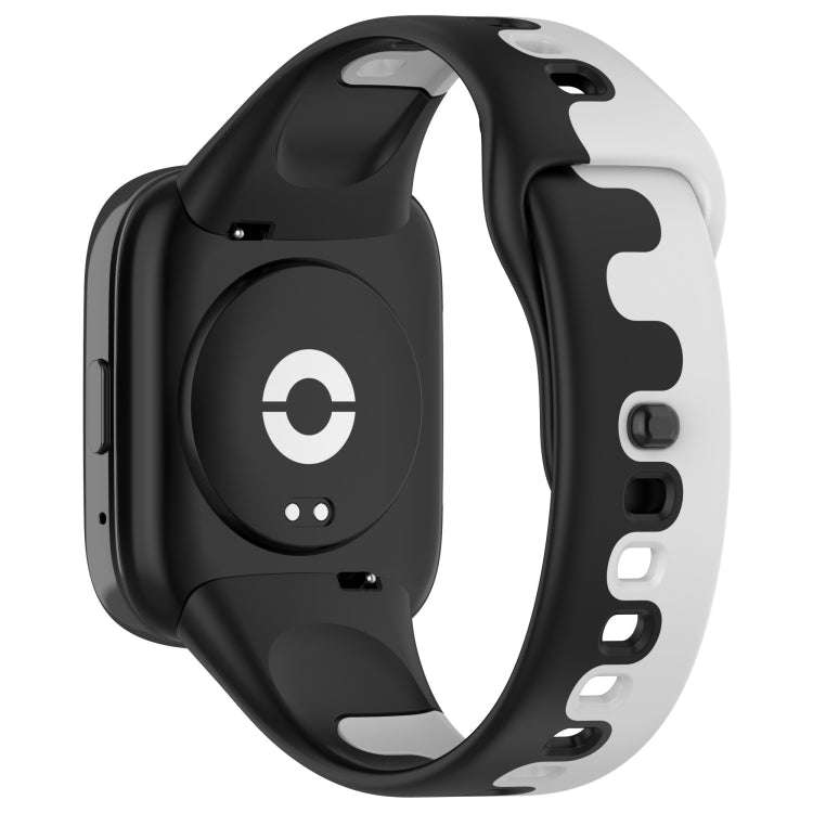 For Redmi Watch 3 Active Stitching Two Color Silicone Watch Band(Black Gray)