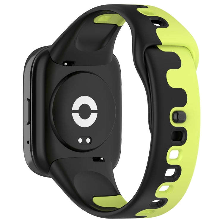 For Redmi Watch 3 Active Stitching Two Color Silicone Watch Band(Black Green)
