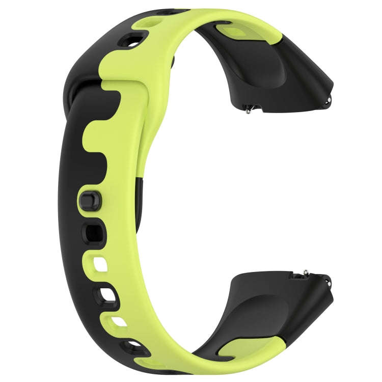 For Redmi Watch 3 Active Stitching Two Color Silicone Watch Band(Black Green)