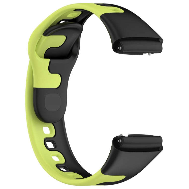 For Redmi Watch 3 Active Stitching Two Color Silicone Watch Band(Black Green)