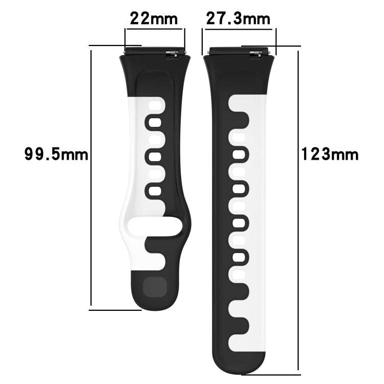 For Redmi Watch 3 Active Stitching Two Color Silicone Watch Band(Pink White)