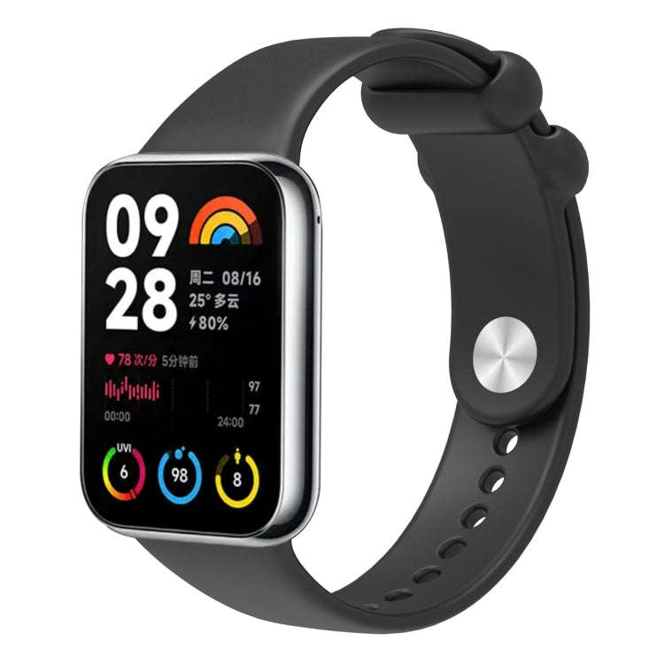 For Xiaomi Smart Band 9 Pro / 8 Pro Solid Color Reverse Buckle Silicone Watch Band(Black)