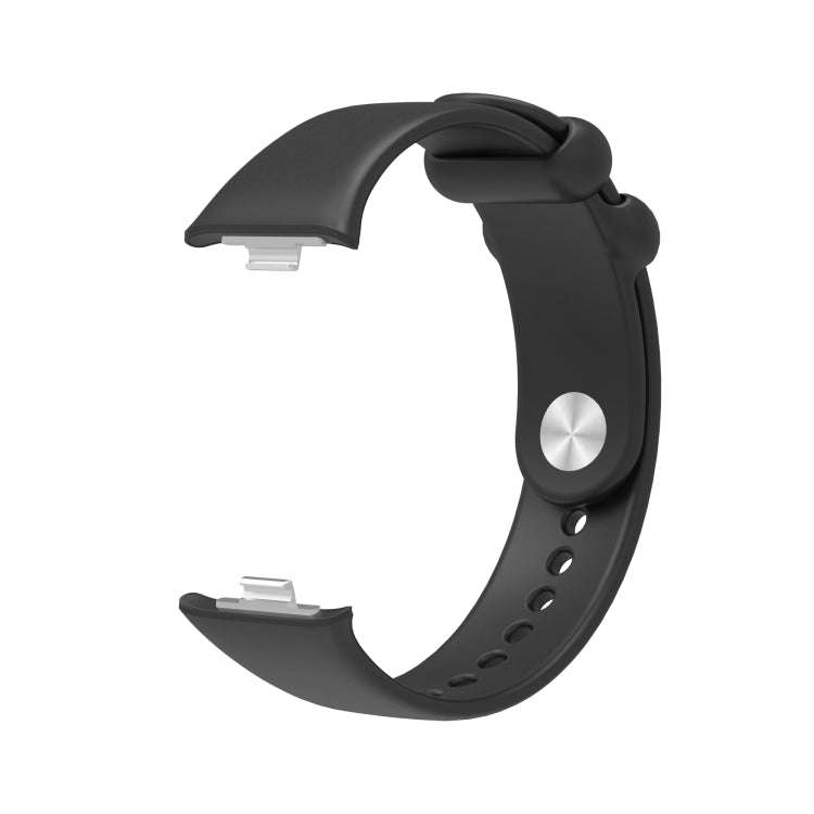 For Xiaomi Smart Band 9 Pro / 8 Pro Solid Color Reverse Buckle Silicone Watch Band(Black)
