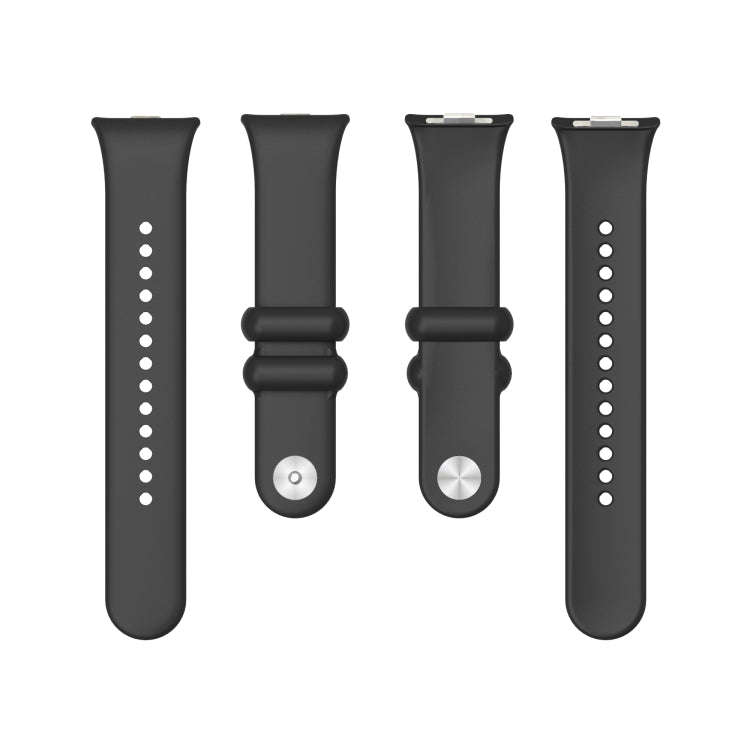For Xiaomi Smart Band 9 Pro / 8 Pro Solid Color Reverse Buckle Silicone Watch Band(Black)