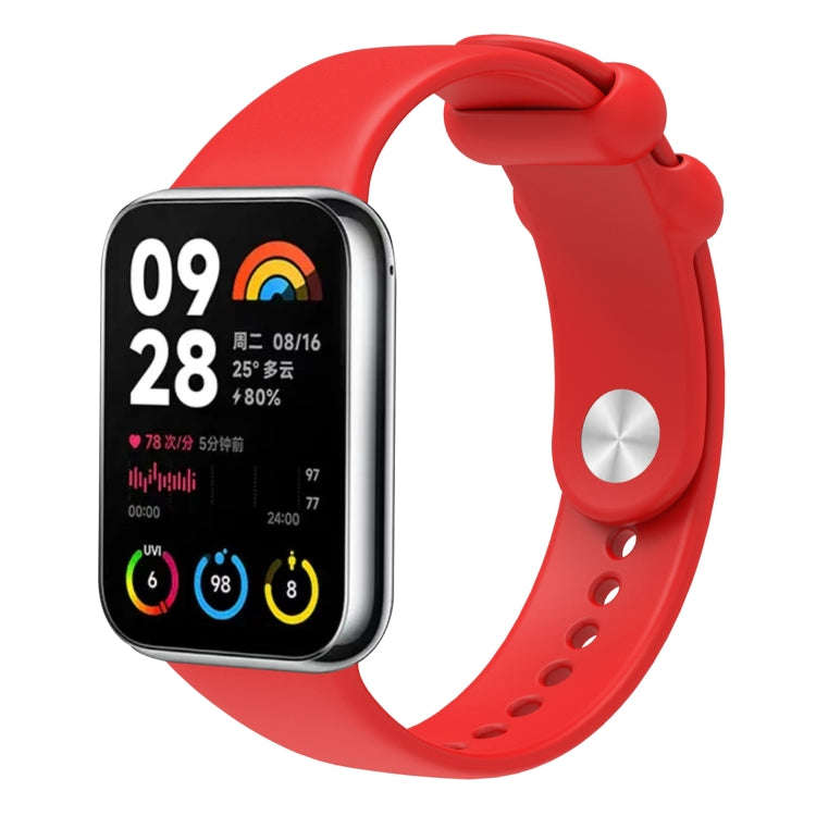 For Xiaomi Smart Band 9 Pro / 8 Pro Solid Color Reverse Buckle Silicone Watch Band(Red)