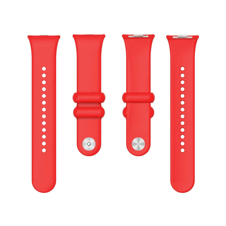 For Xiaomi Smart Band 9 Pro / 8 Pro Solid Color Reverse Buckle Silicone Watch Band(Red)