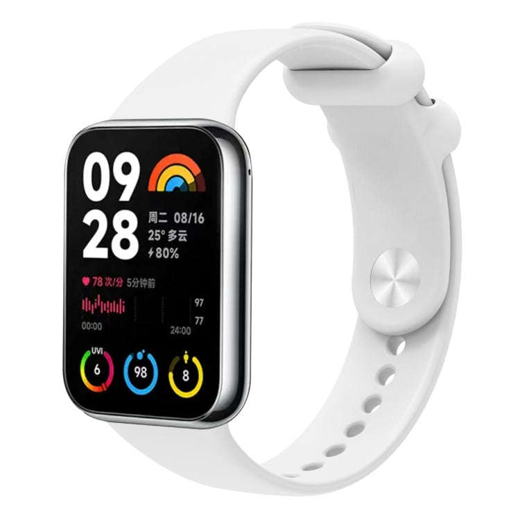 For Xiaomi Smart Band 9 Pro / 8 Pro Solid Color Reverse Buckle Silicone Watch Band(White)