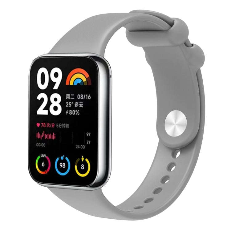 For Xiaomi Smart Band 9 Pro / 8 Pro Solid Color Reverse Buckle Silicone Watch Band(Gray)