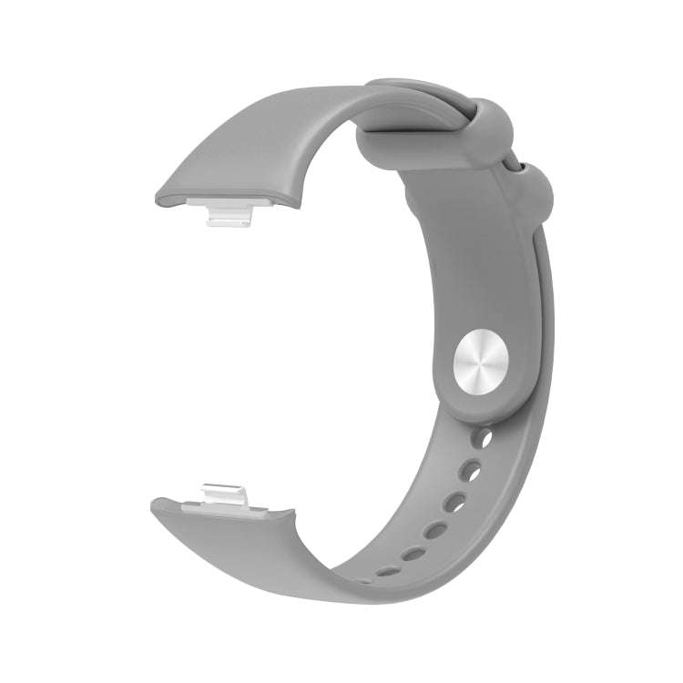 For Xiaomi Smart Band 9 Pro / 8 Pro Solid Color Reverse Buckle Silicone Watch Band(Gray)