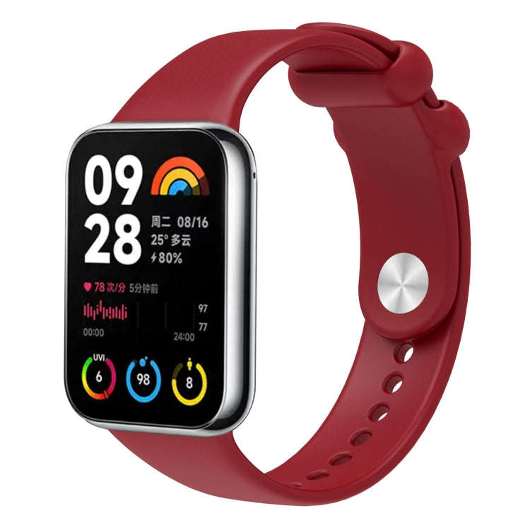 For Xiaomi Smart Band 9 Pro / 8 Pro Solid Color Reverse Buckle Silicone Watch Band(Wine Red)