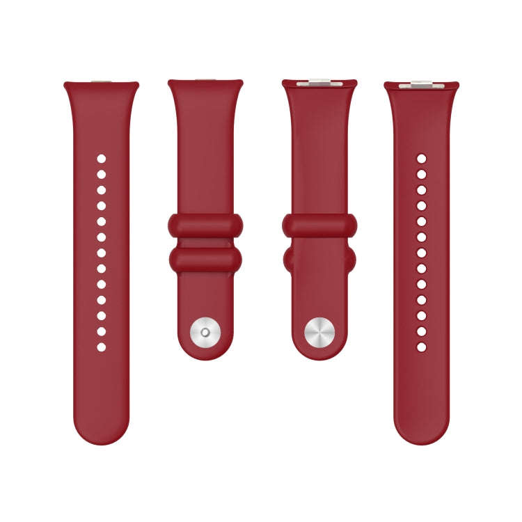 For Xiaomi Smart Band 9 Pro / 8 Pro Solid Color Reverse Buckle Silicone Watch Band(Wine Red)