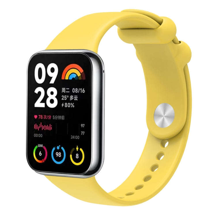 For Xiaomi Smart Band 9 Pro / 8 Pro Solid Color Reverse Buckle Silicone Watch Band(Yellow)