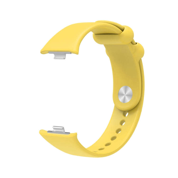 For Xiaomi Smart Band 9 Pro / 8 Pro Solid Color Reverse Buckle Silicone Watch Band(Yellow)