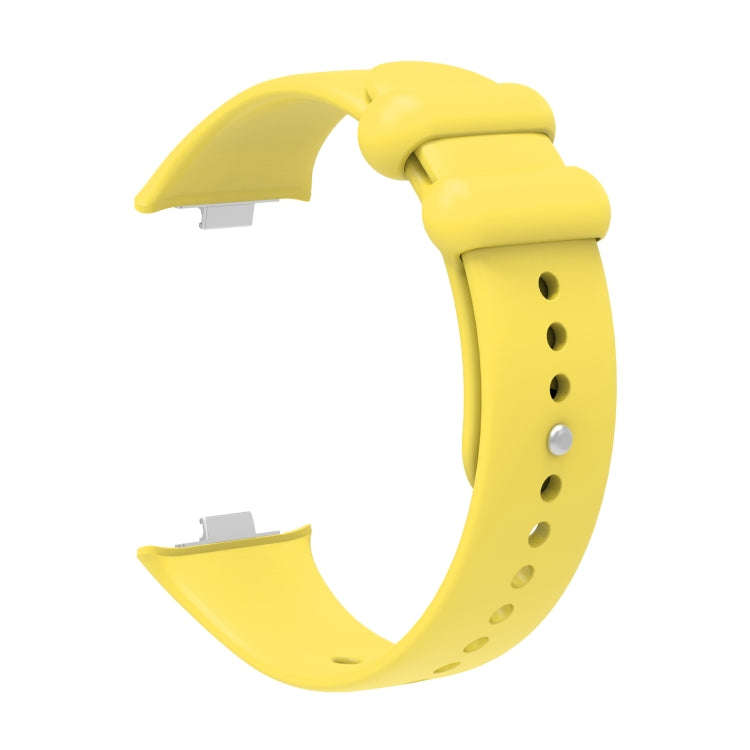 For Xiaomi Smart Band 9 Pro / 8 Pro Solid Color Reverse Buckle Silicone Watch Band(Yellow)
