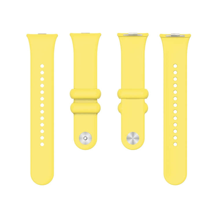 For Xiaomi Smart Band 9 Pro / 8 Pro Solid Color Reverse Buckle Silicone Watch Band(Yellow)