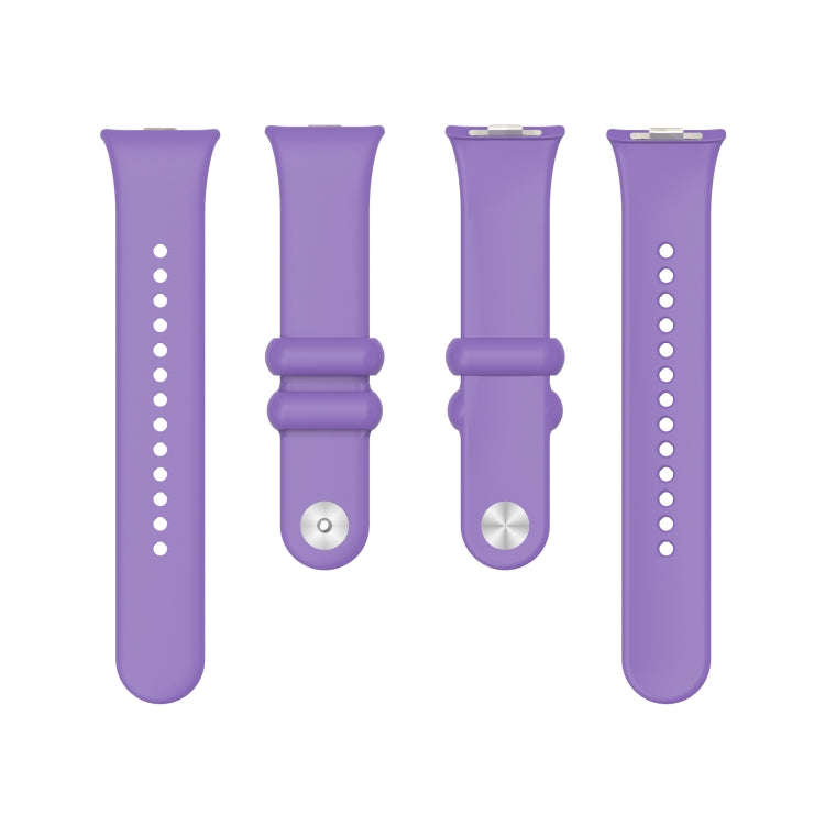 For Xiaomi Smart Band 9 Pro / 8 Pro Solid Color Reverse Buckle Silicone Watch Band(Purple)