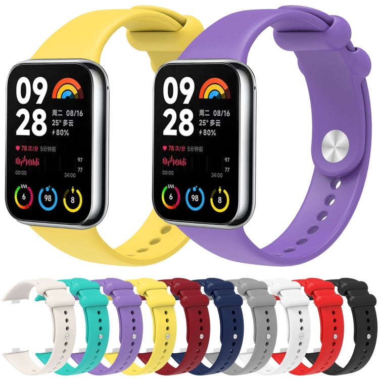 For Xiaomi Smart Band 9 Pro / 8 Pro Solid Color Reverse Buckle Silicone Watch Band(Starlight Color)