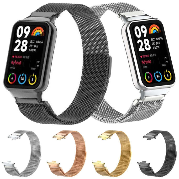 For Xiaomi Smart Band 9 Pro / 8 Pro Milan Magnetic Metal Mesh Watch Band(Rose Gold)