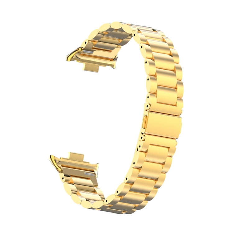 For Xiaomi Smart Band 9 Pro / 8 Pro Three Bead Metal Stainless Steel Watch Band(Gold)