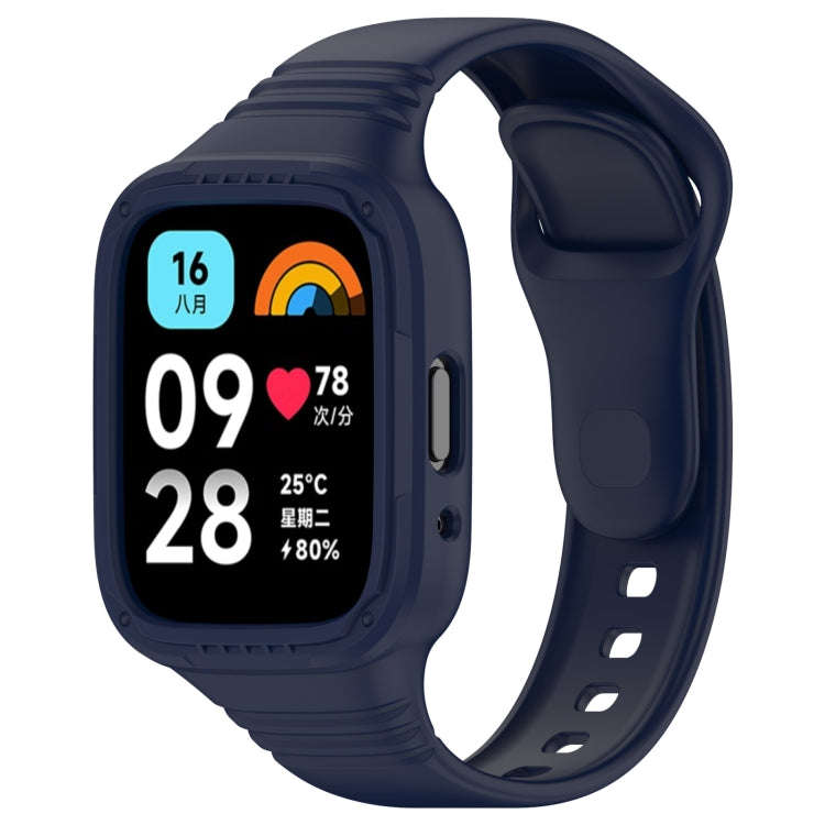 For Redmi Watch 3 Active Integrated Fully Enclosed Silicone Watch Band(Ink Blue)