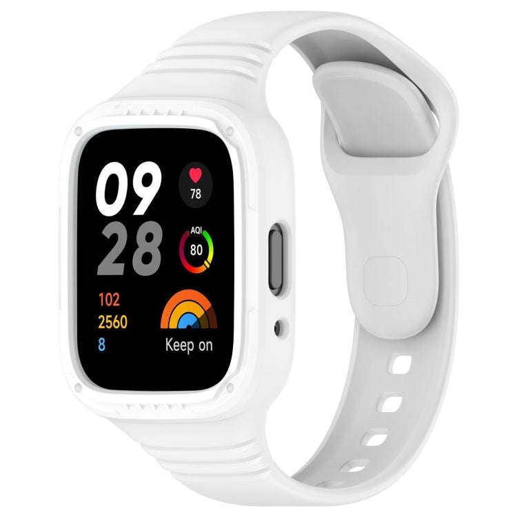 For Redmi Watch 3 Lite Integrated Fully Enclosed Silicone Watch Band(White)