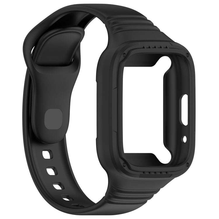 For Redmi Watch 3 Lite Integrated Fully Enclosed Silicone Watch Band(Black)