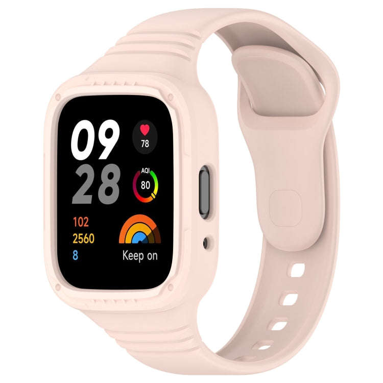 For Redmi Watch 3 Lite Integrated Fully Enclosed Silicone Watch Band(Pink)