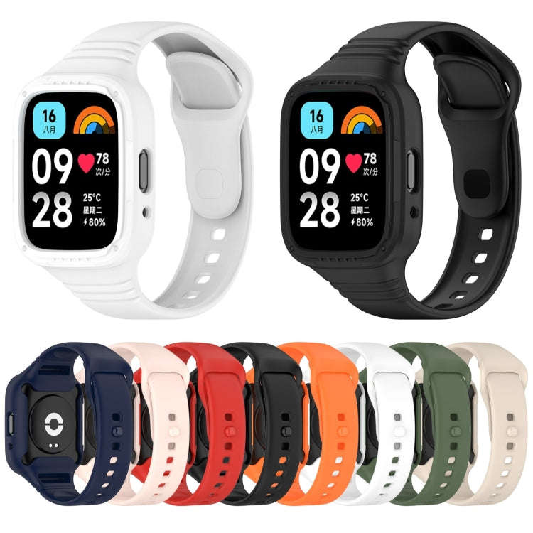 For Redmi Watch 3 Active Integrated Fully Enclosed Silicone Watch Band(Red)