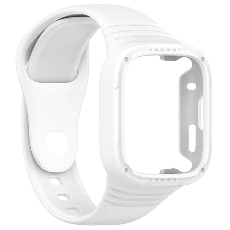 For Redmi Watch 3 Integrated Fully Enclosed Silicone Watch Band(White)