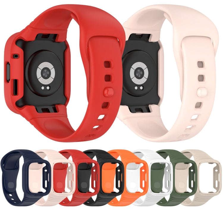 For Redmi Watch 3 Integrated Fully Enclosed Silicone Watch Band(Red)