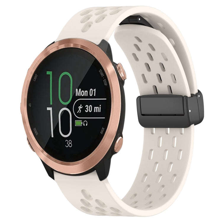 For Garmin Forerunner 645 Music 20mm Folding Magnetic Clasp Silicone Watch Band(Starlight Color)