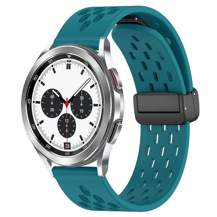 For Samsung  Galaxy Watch 4 Classic 42mm 20mm Folding Magnetic Clasp Silicone Watch Band(Hidden G...