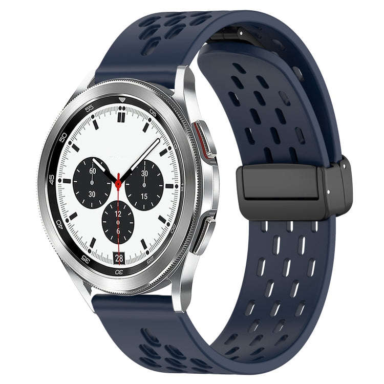 For Samsung  Galaxy Watch 4 Classic 42mm 20mm Folding Magnetic Clasp Silicone Watch Band(Midnight...