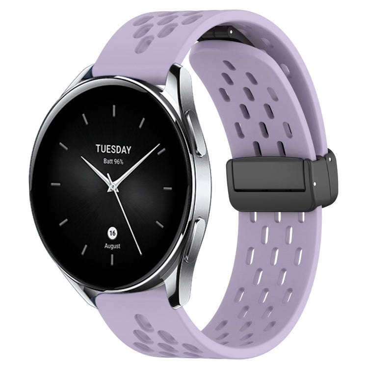 For Xiaomi Watch S2 46mm 22mm Folding Magnetic Clasp Silicone Watch Band(Purple)